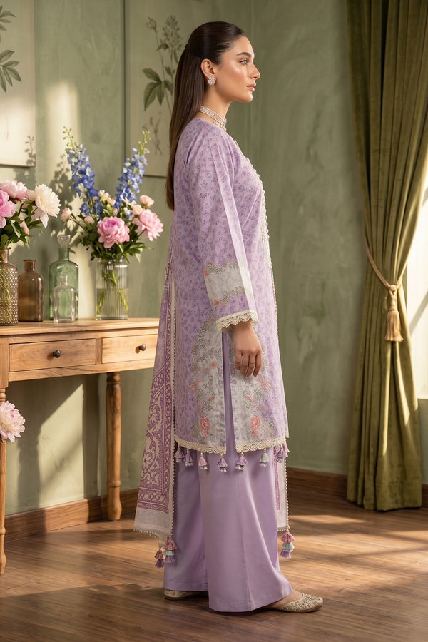 Dusty Mauve 3 Piece Unstitched Premium Printed Lawn
