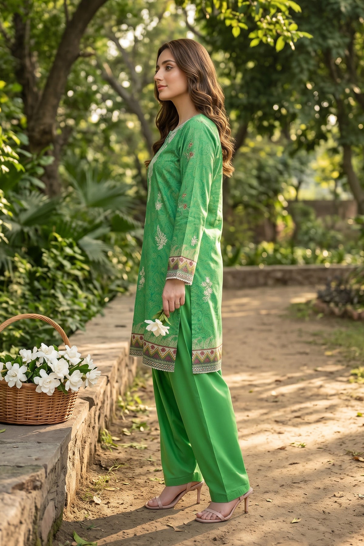 Unstitched 2 Piece Twill Marina Suit - Parrot