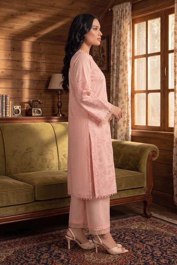 Ruddy Pink 2 Piece Unstitched Dyed Embroidered Lawn