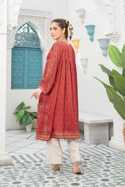 2 piece unstitched Faded Red Twill Marina Suit - safa noor marina collection