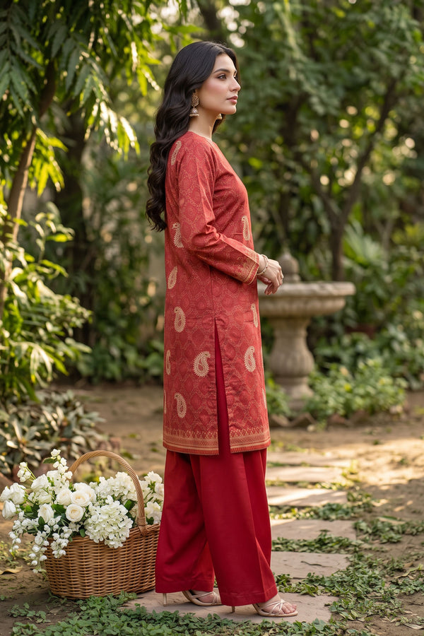 Unstitched 2 Piece Twill Marina Suit - Red