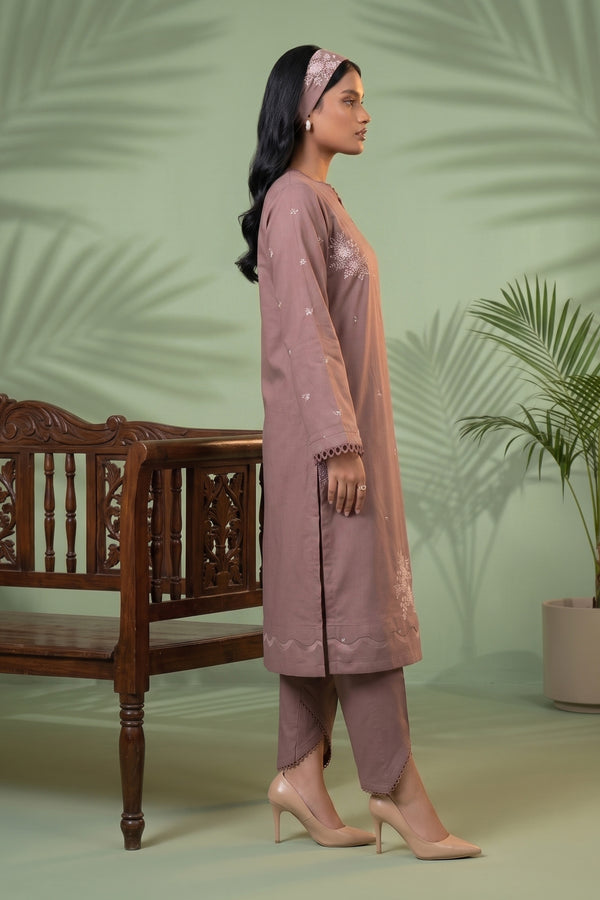 Light Mauve 2 Piece Unstitched Dyed Embroidered Lawn
