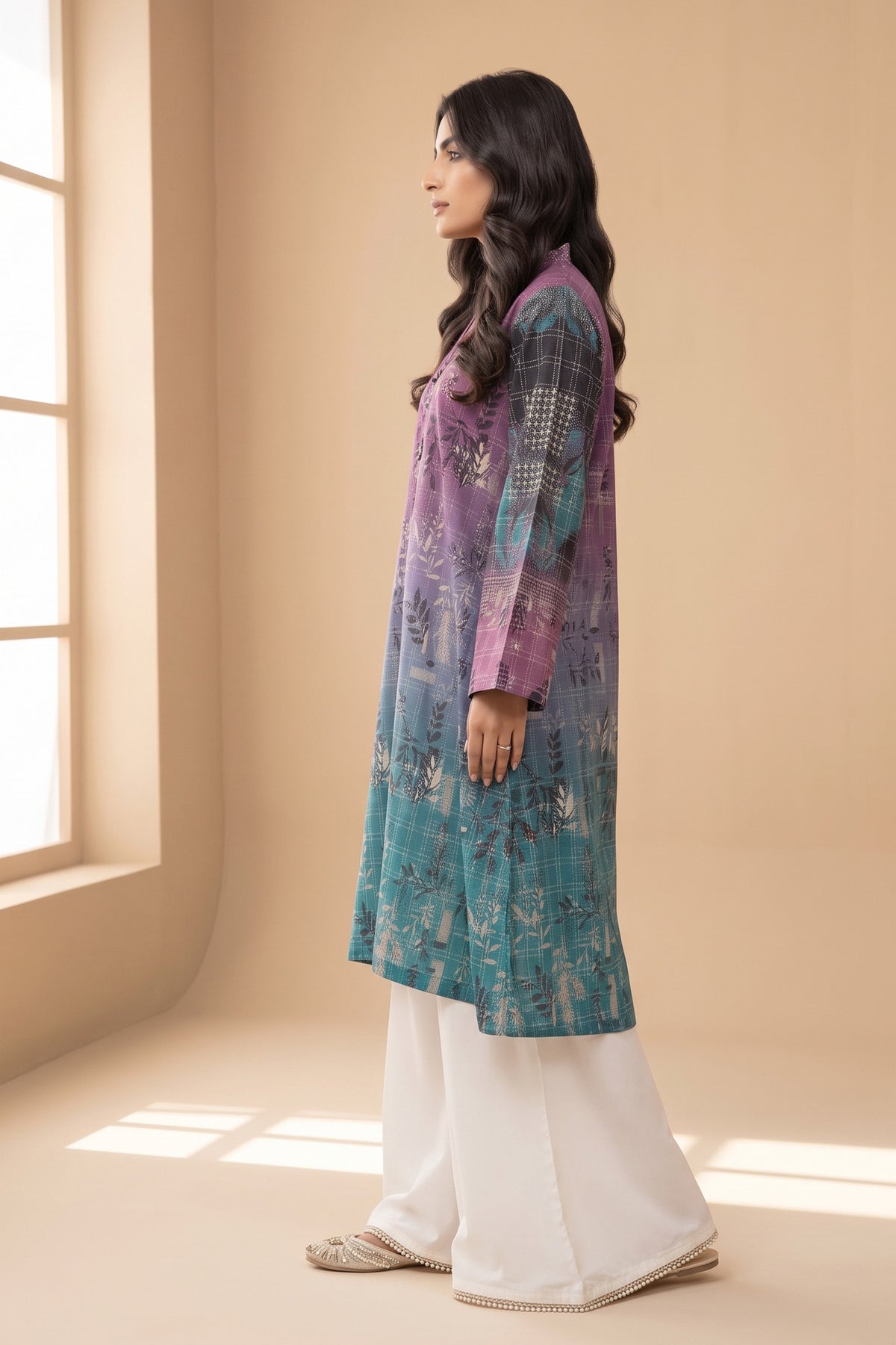 1 PIECE / SHIRT ONLY- GRID KHADDAR