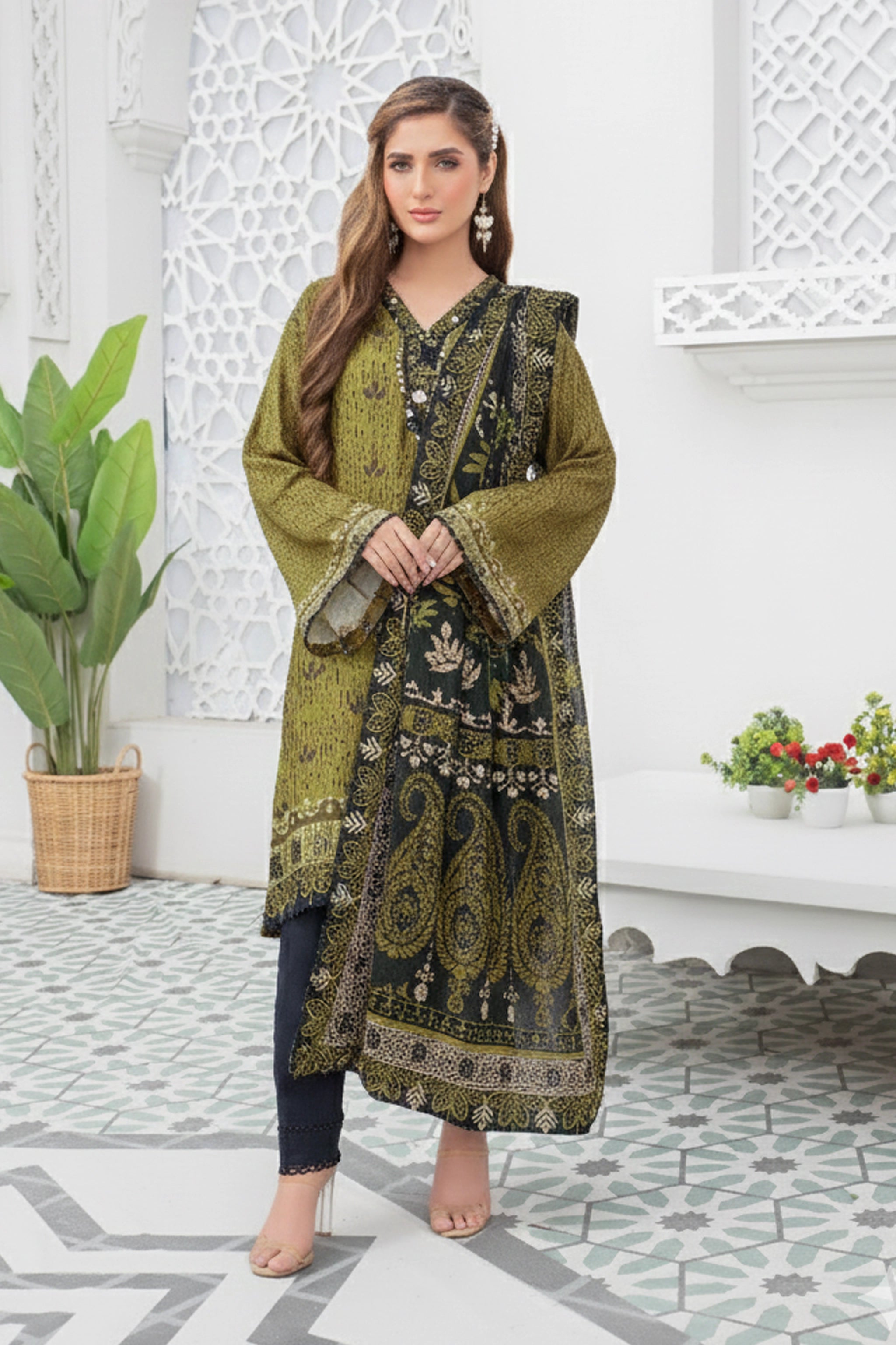 2 piece unstitched Bullet Shell Twill Marina Suit Secondary image