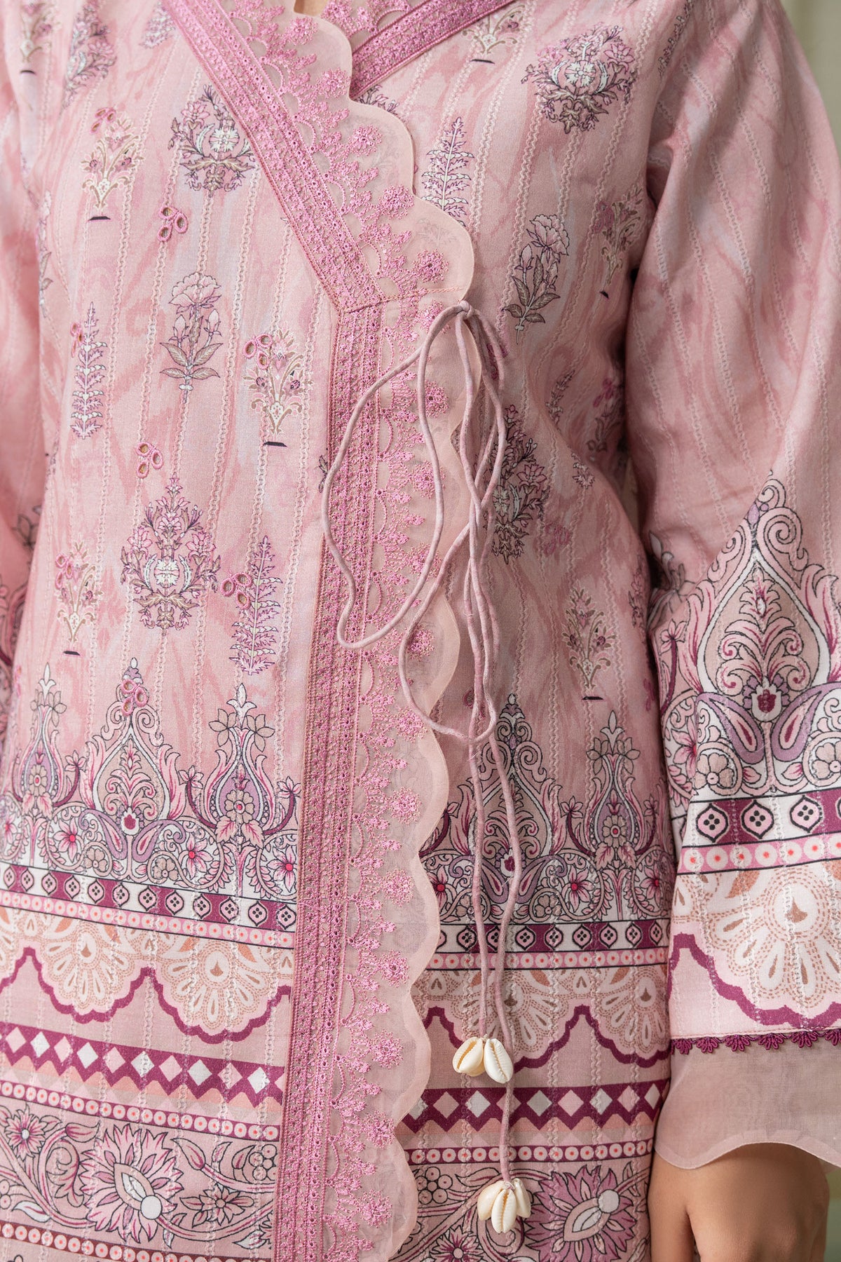 Baby Pink 2 Piece Unstitched Embroidered Lawn