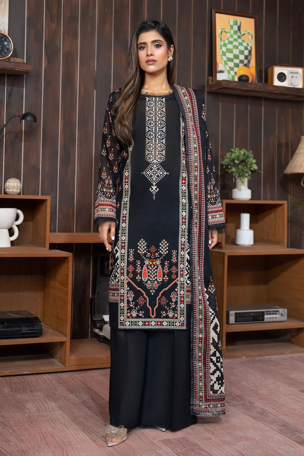Black 3 Piece Unstitched Premium Printed Lawn Suit By Safa Noor Nigaah Collection Summer 2026