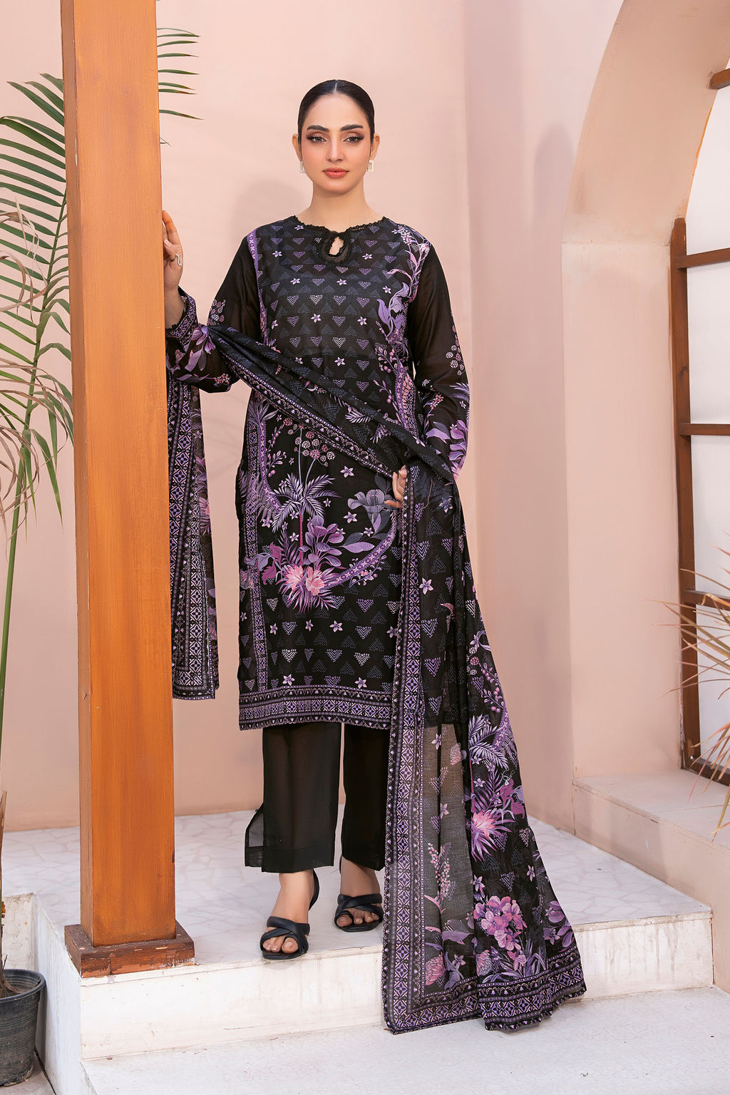 Black 3 Piece Unstitched Premium Printed Lawn Suit By Safa Noor Summer 2026 Collection
