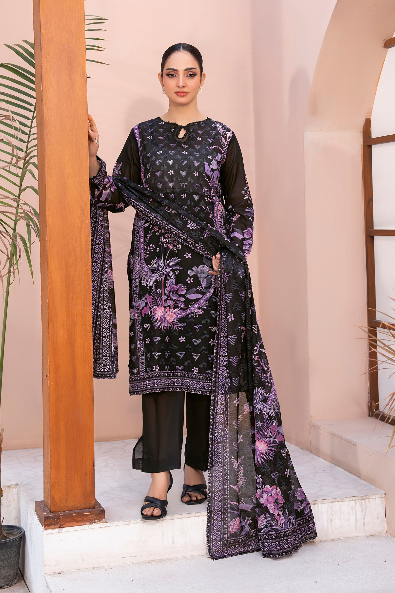 Black 3 Piece Unstitched Premium Printed Lawn Suit By Safa Noor Summer 2026 Collection