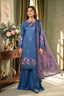 Blue 3 Piece Unstitched Premium Printed Lawn -SAFANOOR