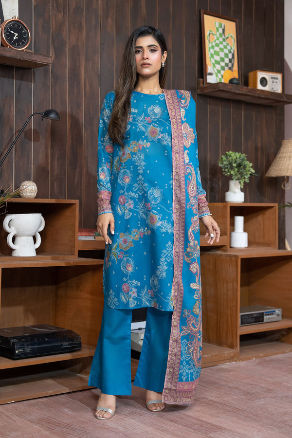 Blue 3 Piece Unstitched Premium Printed Lawn Suit By Safa Noor Nigaah Collection Summer 2026
