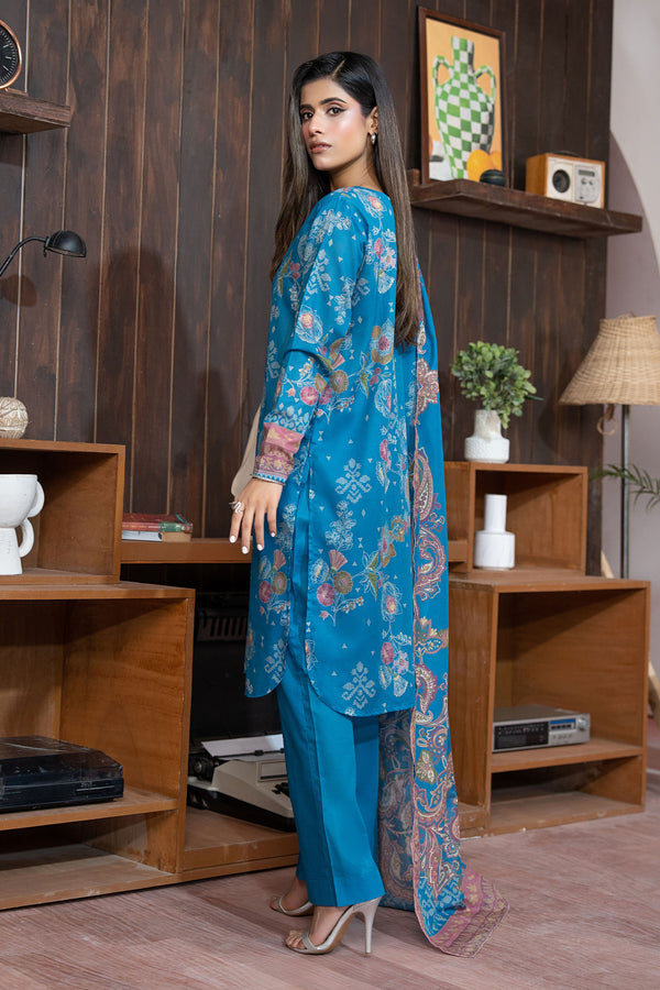 Blue 3 Piece Unstitched Premium Printed Lawn Suit By Safa Noor Nigaah Collection Summer 2026