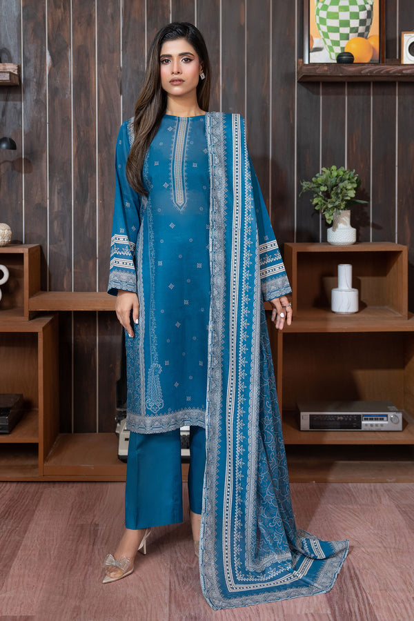Blue 3 Piece Unstitched Premium Printed Lawn Suit By Safa Noor Nigaah Collection Summer 2026