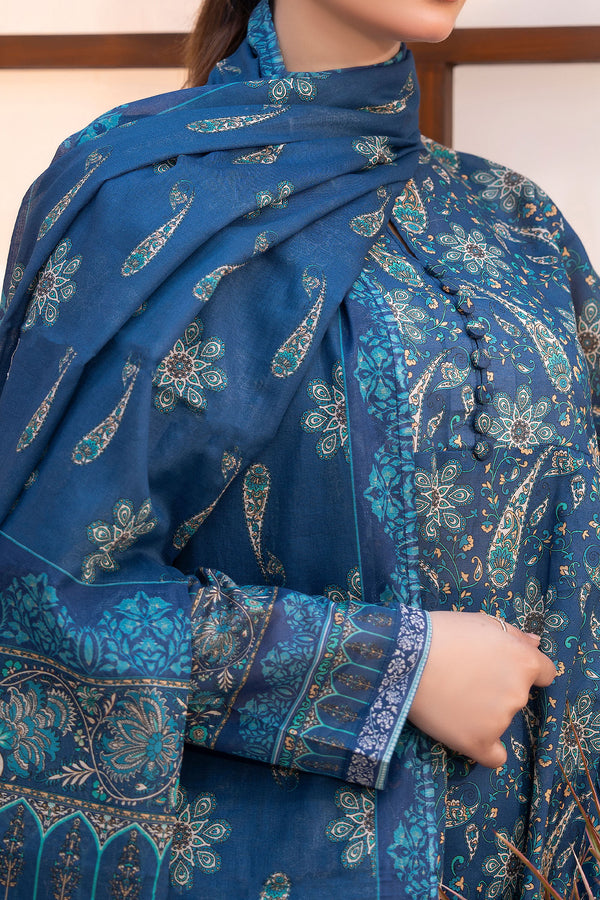Blue 3 Piece Unstitched Premium Printed Lawn Suit By Safa Noor Summer 2026 Collection