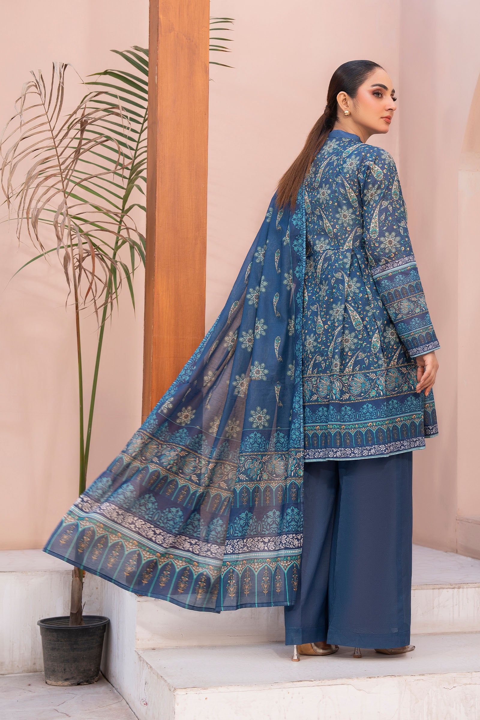 Blue 3 Piece Unstitched Premium Printed Lawn Suit By Safa Noor Summer 2026 Collection