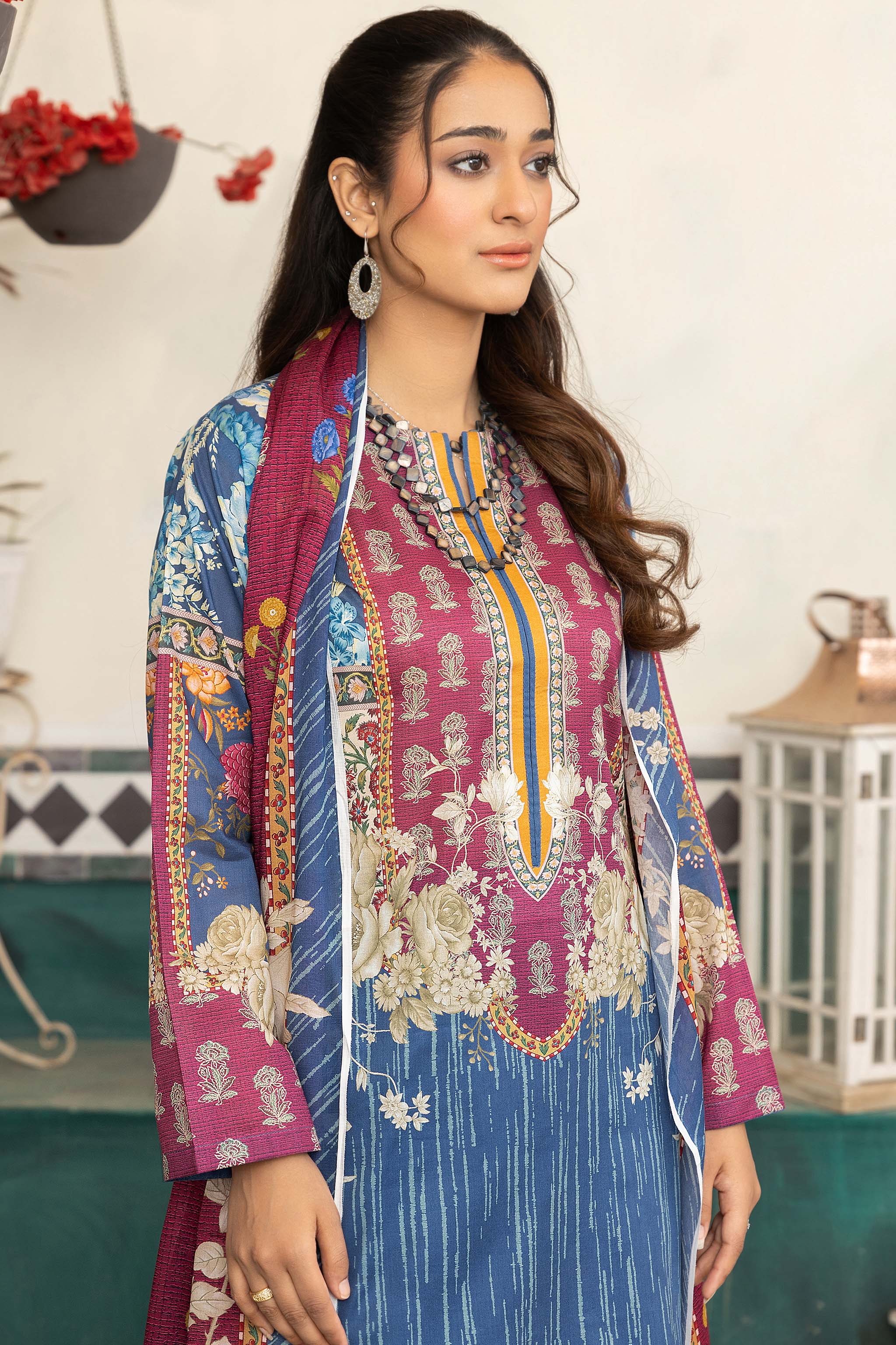 Blue 3 Piece Unstitched Printed Lawn - (Vol-72/19)3P-S-24-D-3 - SAFANOOR