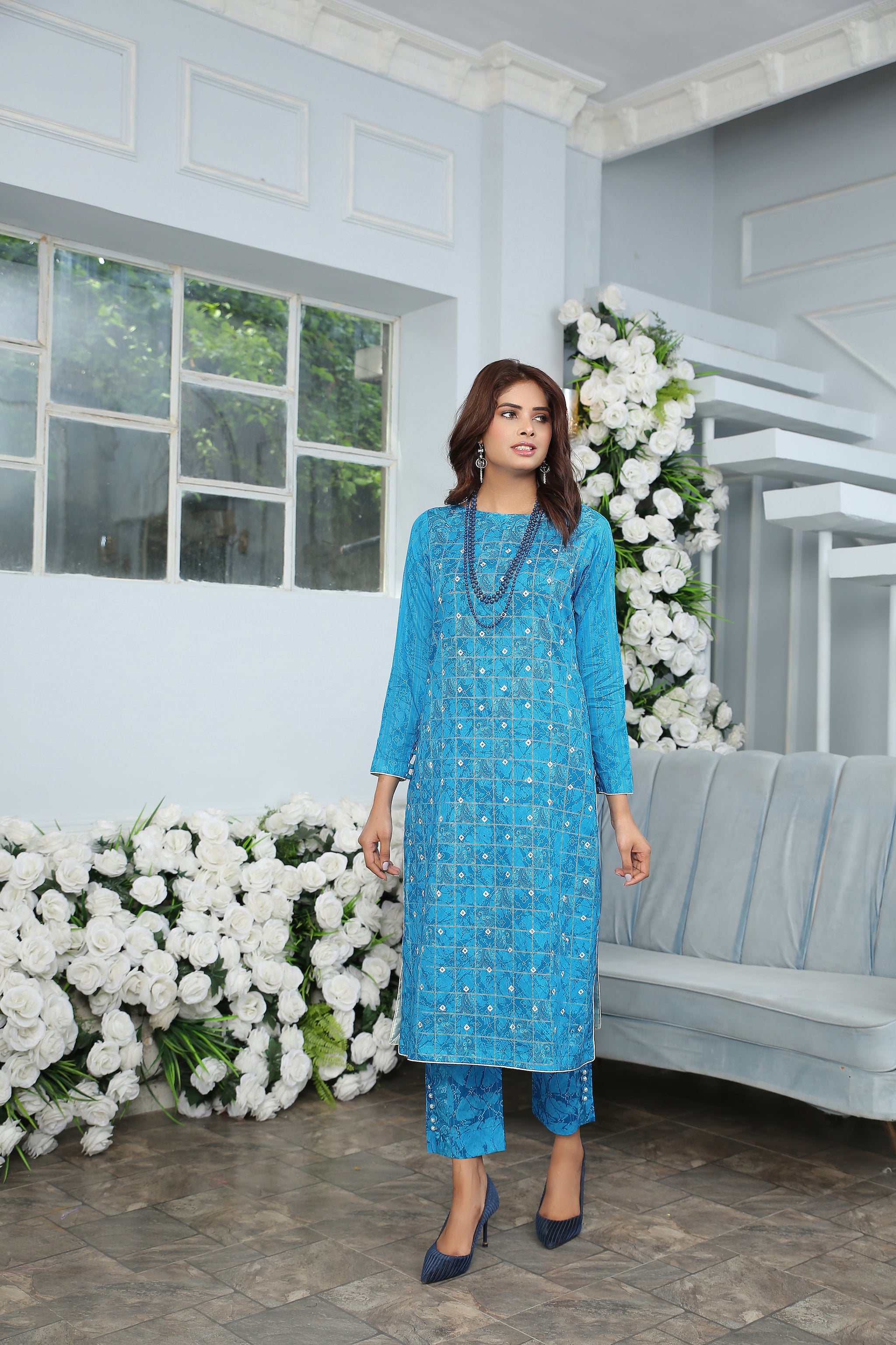 unstitched Summer 2023 marjaan collectuion 2pcs unstitched digital printed lawn embroidered shirt with digital printed cotton trouser lawn collection by safanoor