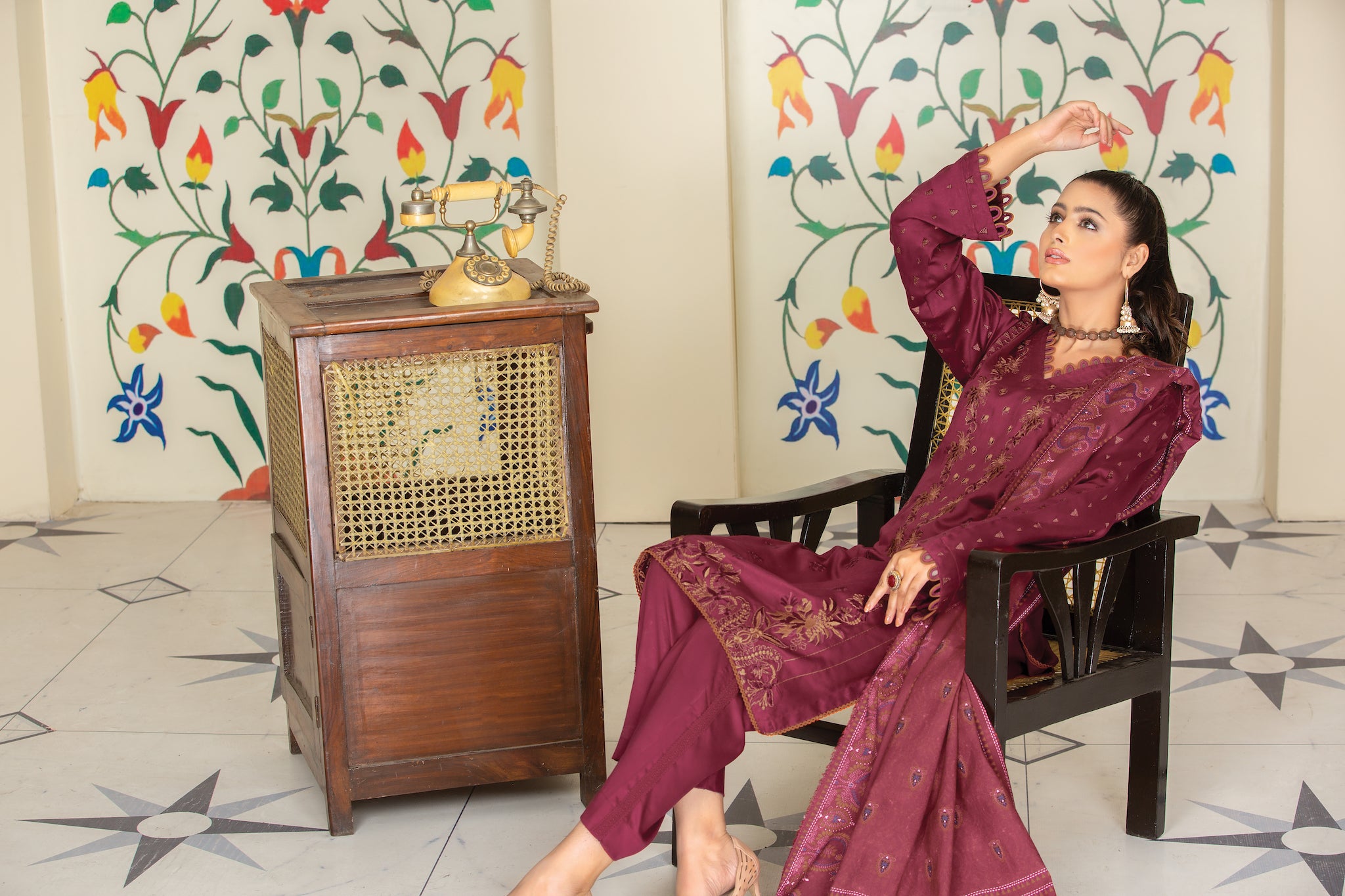 AFSANEH / 3PCS / EMBROIDERED TWILL MARINA WINTER 2023 BY SAFANOOR