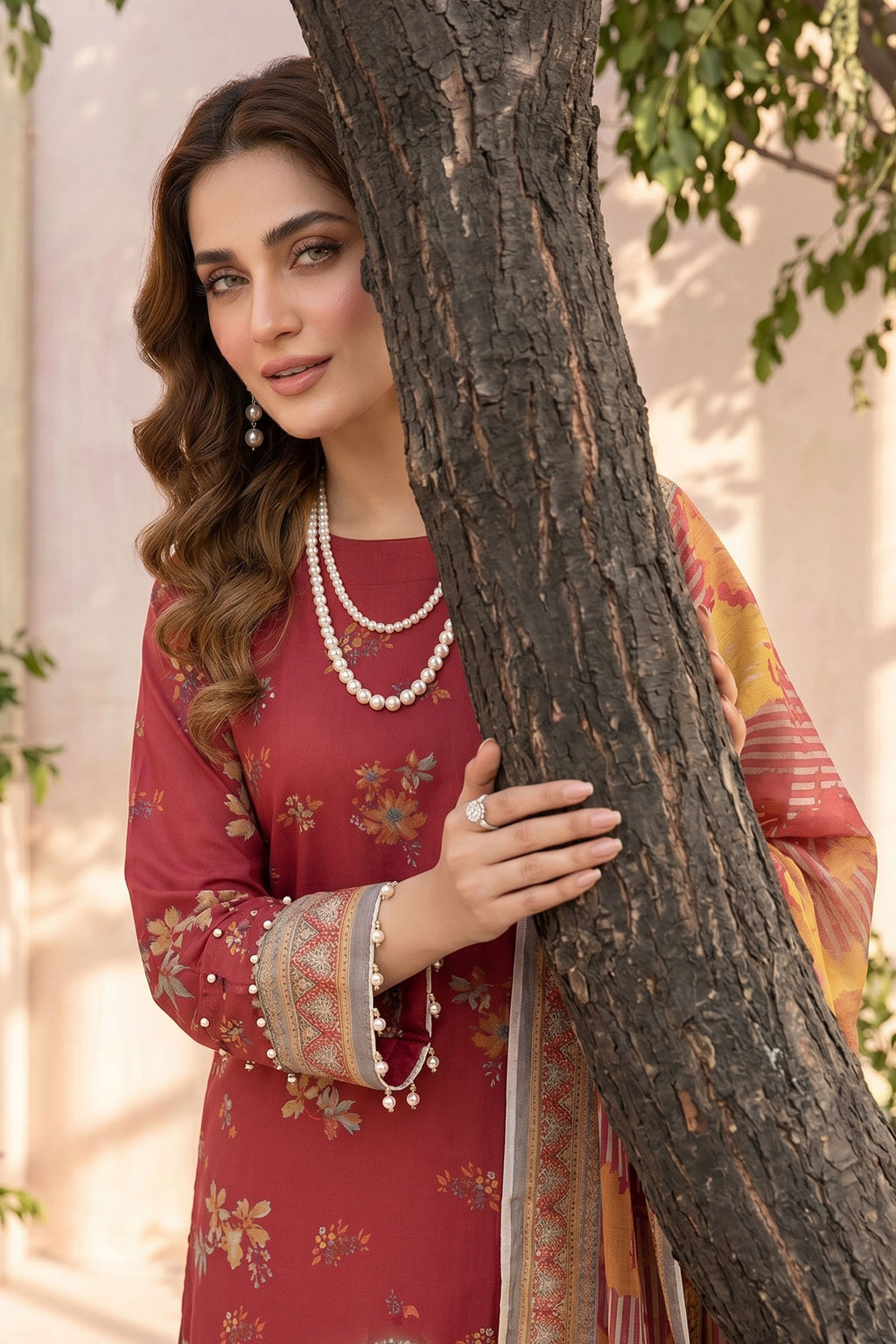 Carmine 3 Piece Unstitched Premium Printed Lawn Suit By Safa Noor Nigaah Collection Summer 2026