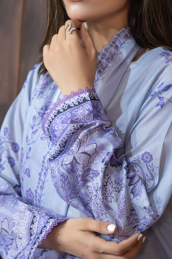Carolina Blue 3 Piece Unstitched Premium Printed Lawn Suit By Safa Noor Nigaah Collection Summer 2026