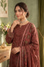 Dark Brown 3 Piece Unstitched Premium Printed Lawn - SAFANOOR