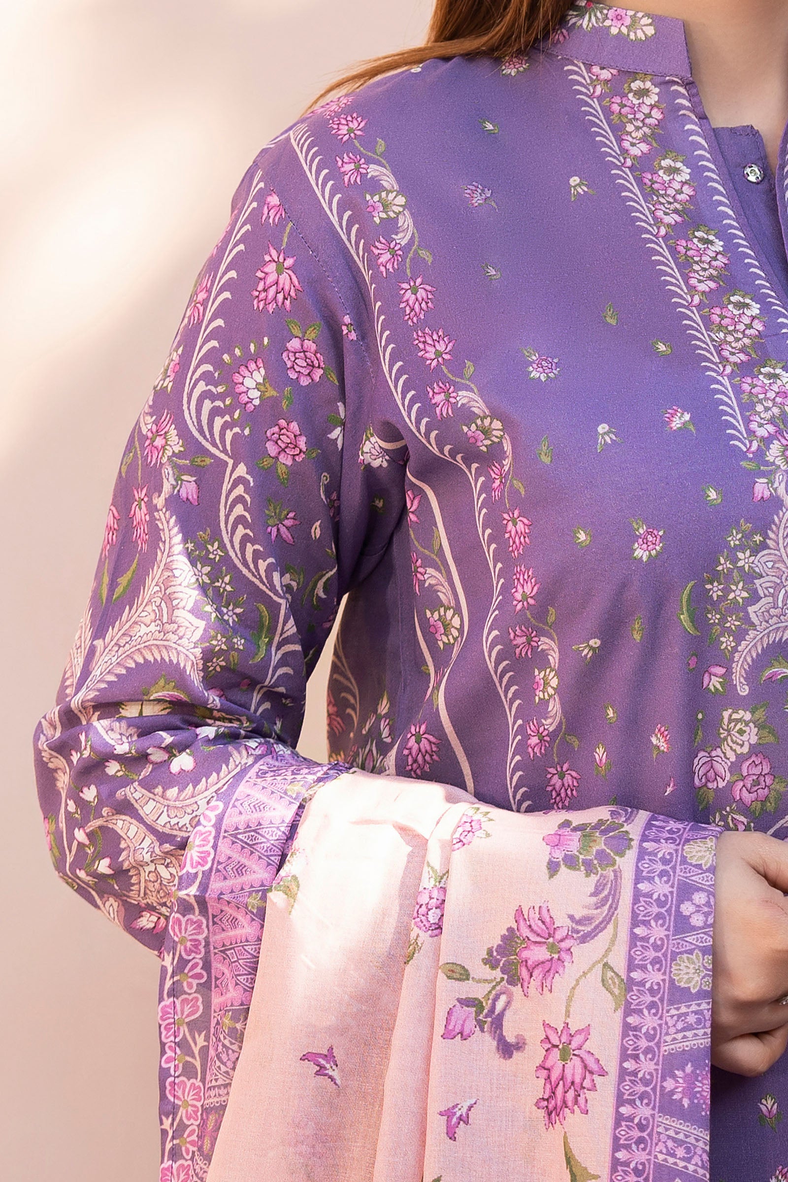 Dark Lavender 3 Piece Unstitched Premium Printed Lawn Suit By Safa Noor Summer 2026 Collection