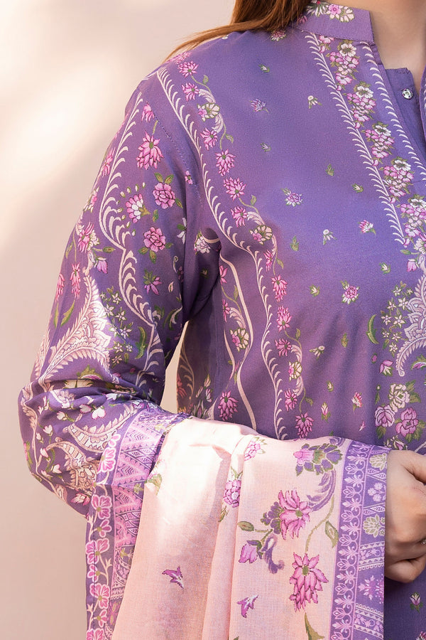 Dark Lavender 3 Piece Unstitched Premium Printed Lawn Suit By Safa Noor Summer 2026 Collection