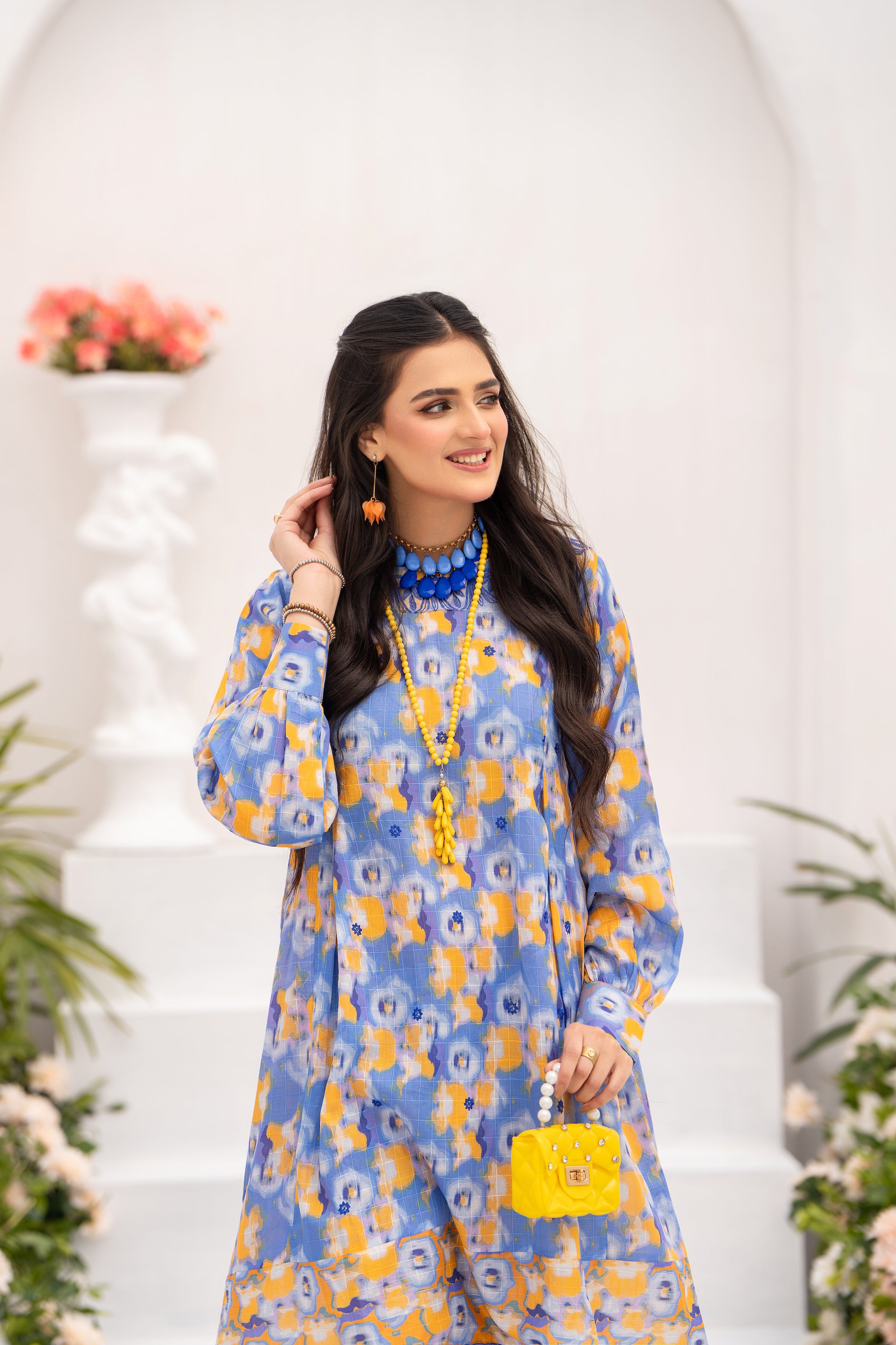 Embroidered 1 Piece Sky Blue Unstitched Lawn -(Vol-55/05)1P-S-24-D-2 - SAFANOOR