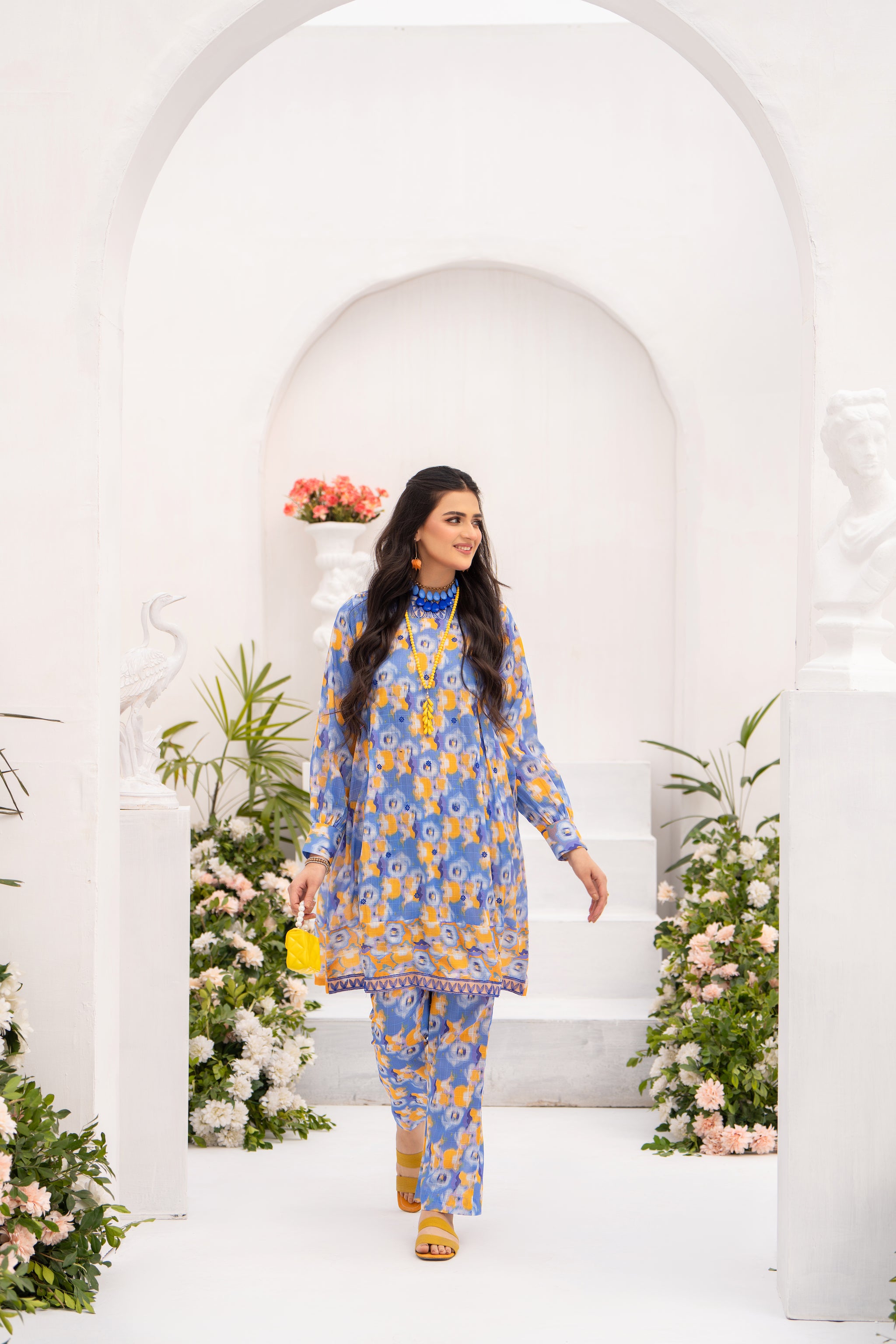 Embroidered 1 Piece Sky Blue Unstitched Lawn -(Vol-55/05)1P-S-24-D-2 - SAFANOOR