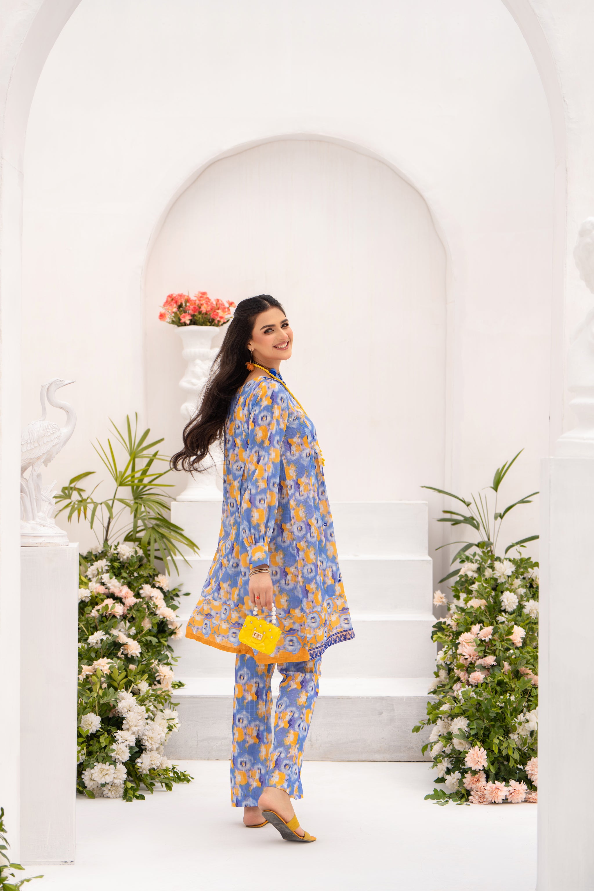 Embroidered 1 Piece Sky Blue Unstitched Lawn -(Vol-55/05)1P-S-24-D-2 - SAFANOOR