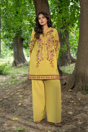 Goldenrod 2 Piece Unstitched Dyed Embroidered Lawn
