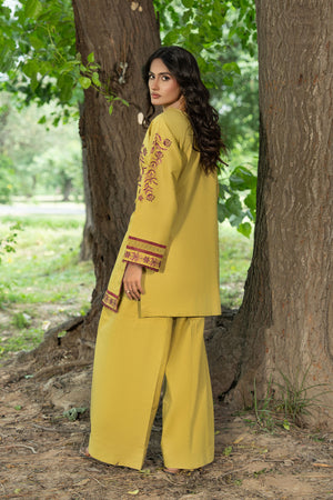 Goldenrod 2 Piece Unstitched Dyed Embroidered Lawn