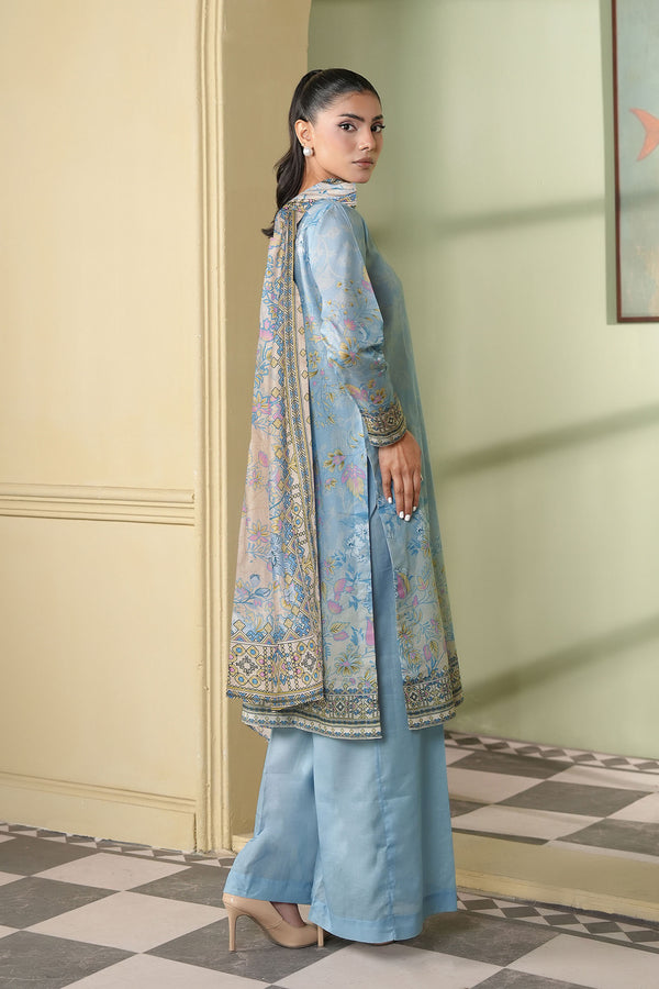 Gray 3 Piece Unstitched Premium Printed Lawn