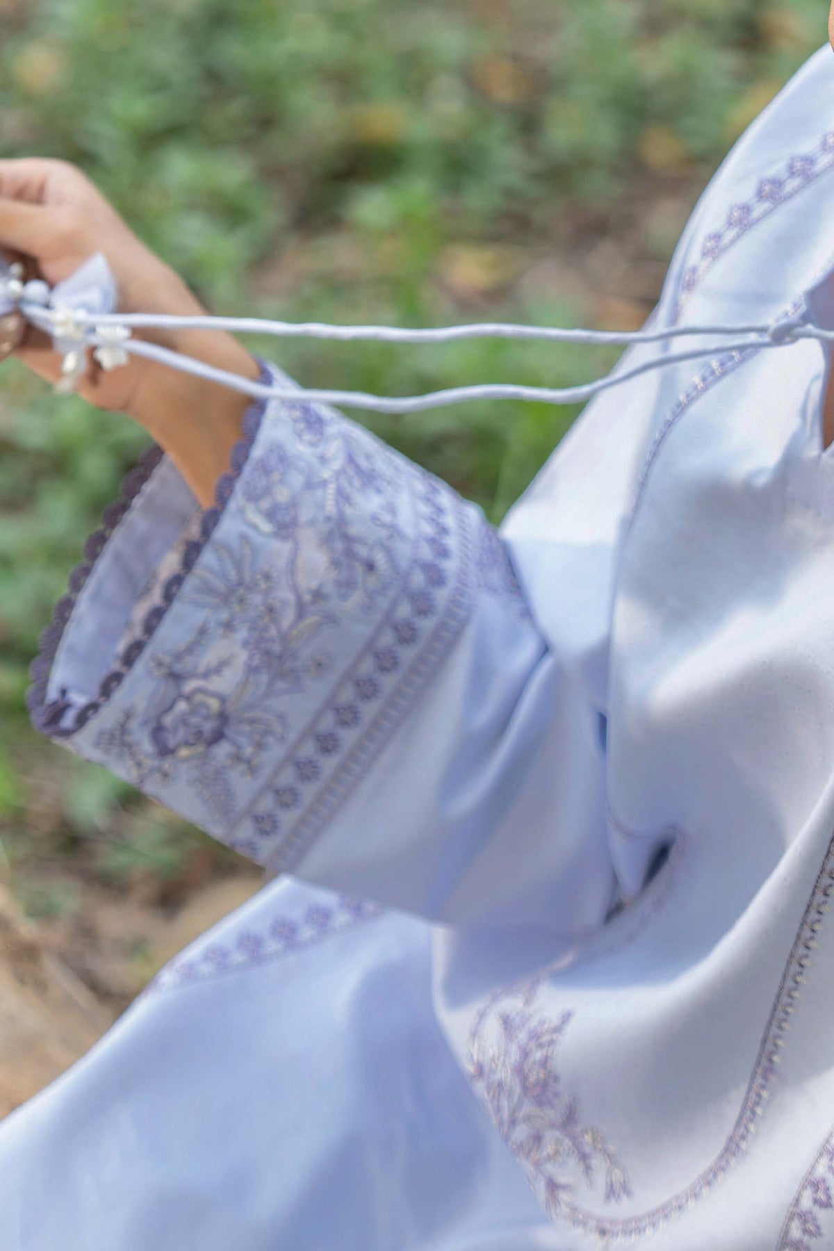 Grayish 2 Piece Unstitched Dyed Embroidered Lawn