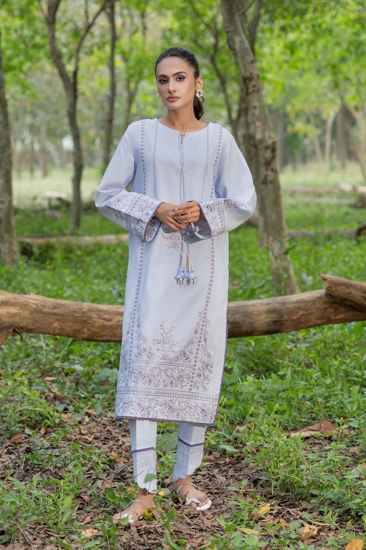 Grayish 2 Piece Unstitched Dyed Embroidered Lawn Main image