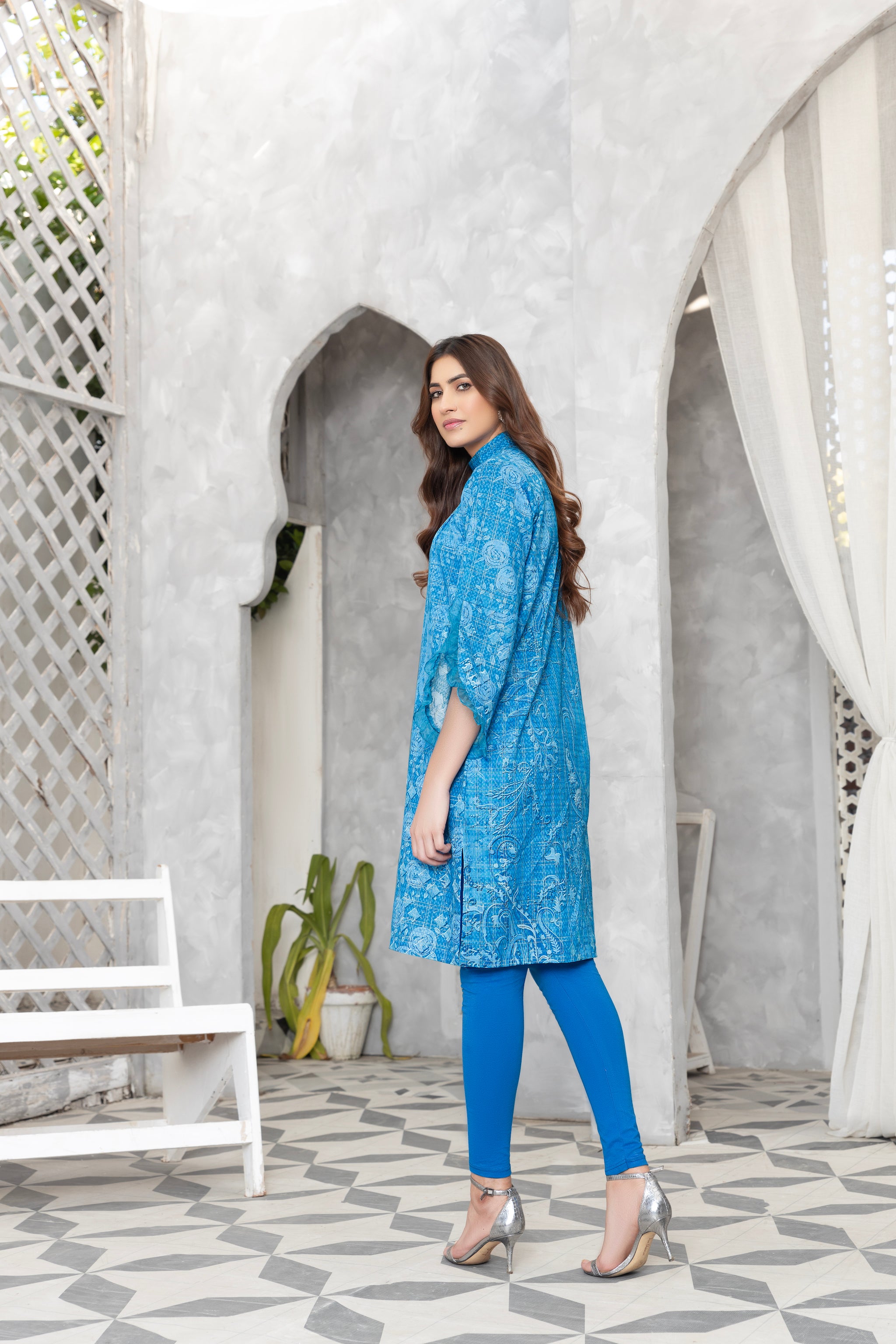 Grid Khaddar Unstitched 1 Piece Blue - (Vol-54/07)1P-W-23-D-2 - SAFANOOR