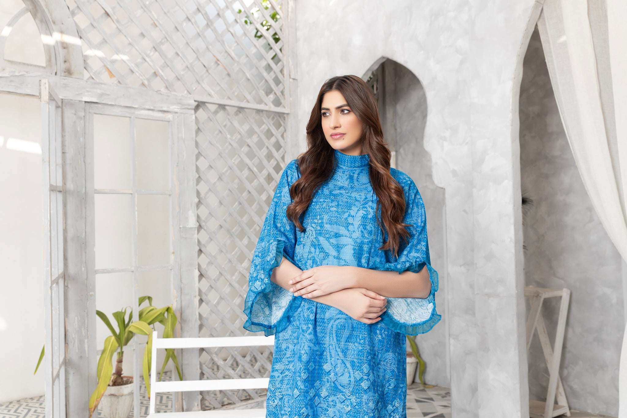 Grid Khaddar Unstitched 1 Piece Blue - (Vol-54/07)1P-W-23-D-2 - SAFANOOR