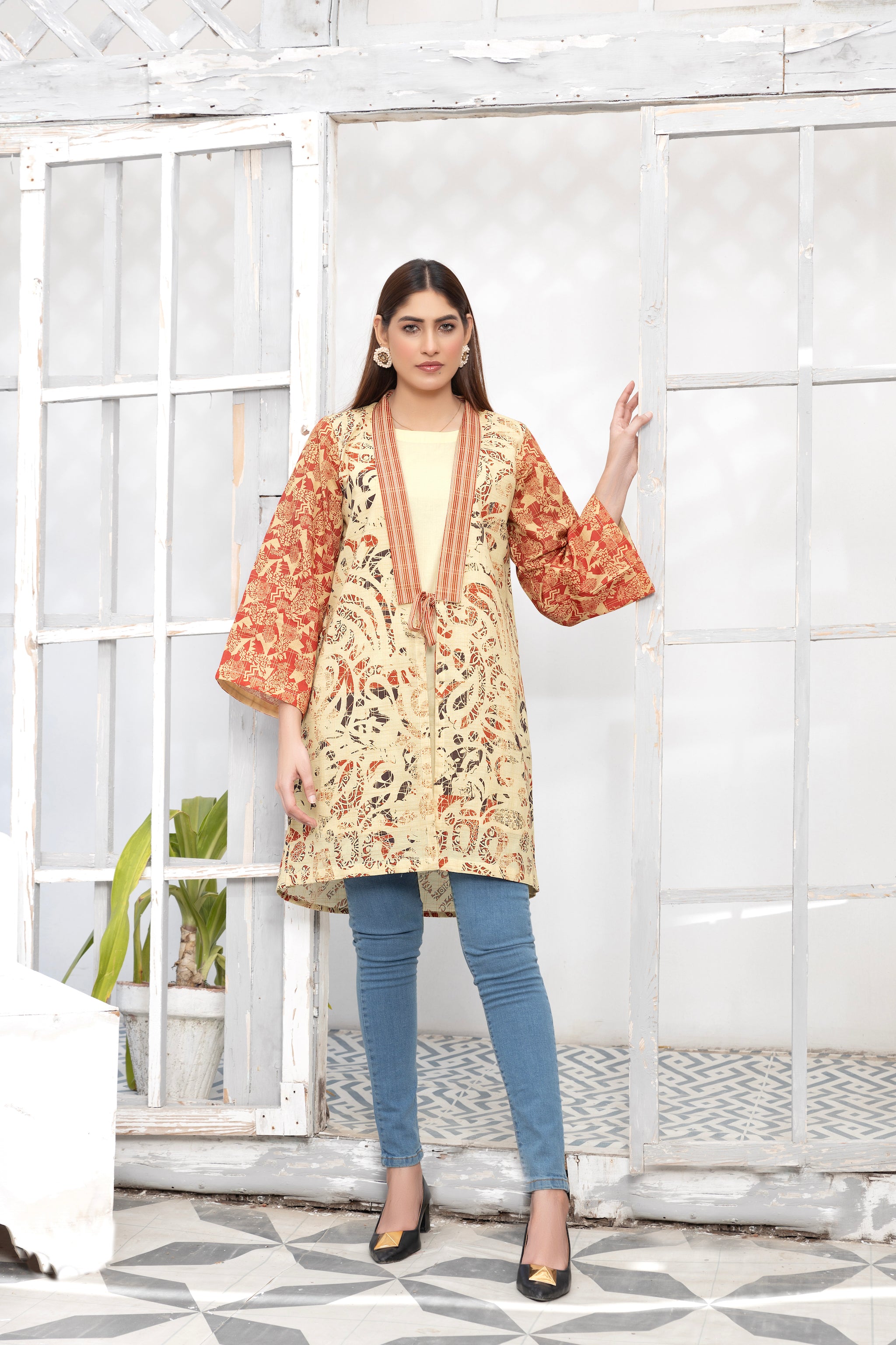 Grid Khaddar Unstitched 1 Piece Cream - (Vol-54/07)1P-W-23-D-15 - SAFANOOR