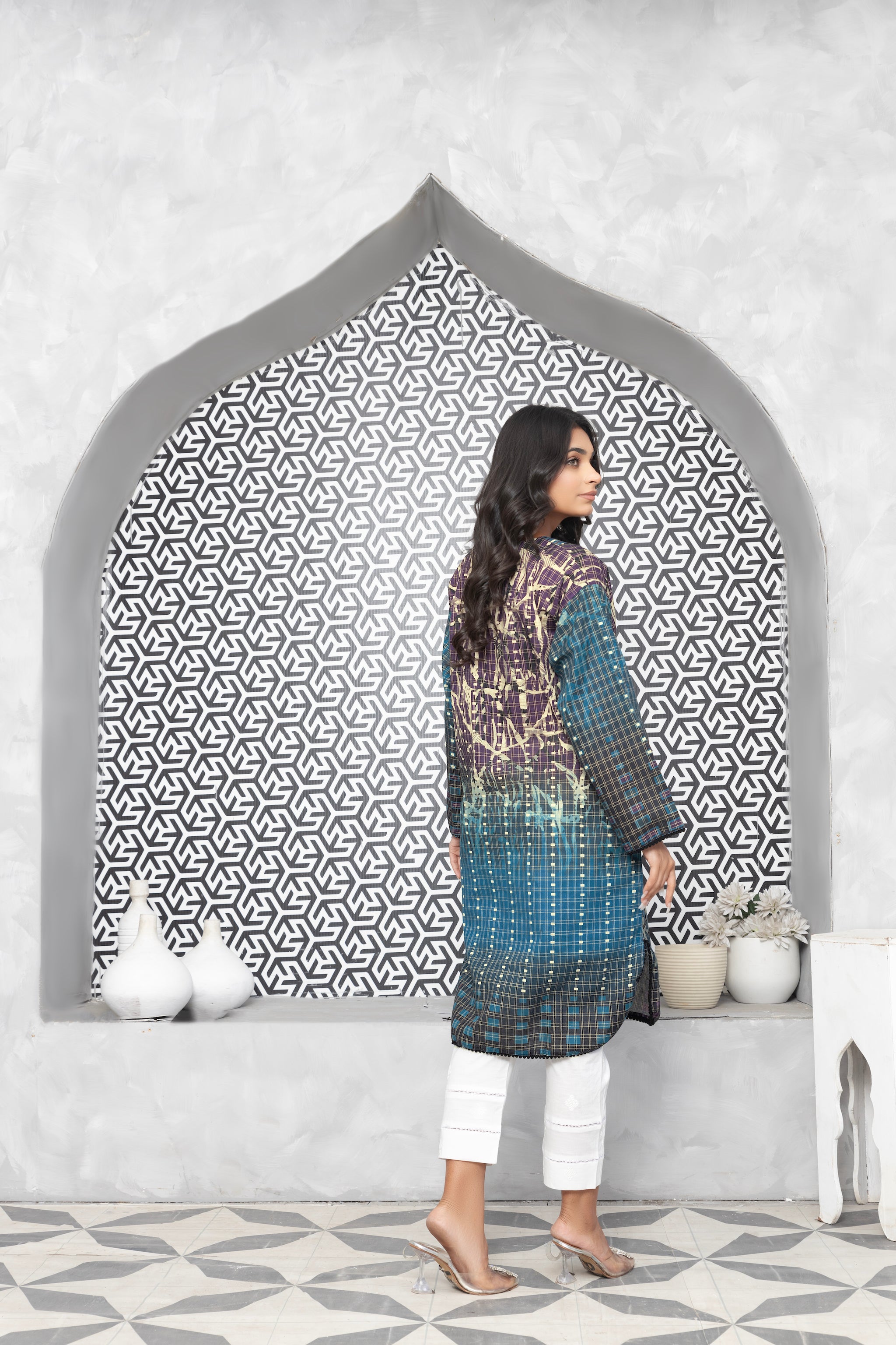 Grid Khaddar Unstitched 1 Piece Multi - (Vol-54/07)1P-W-23-D-13 - SAFANOOR