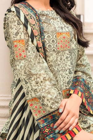 Grullo 3 Piece Unstitched Premium Printed Lawn