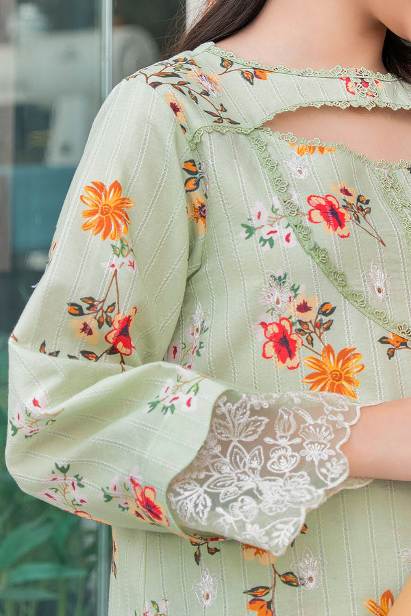 Laurel Green 2 Piece Unstitched Embroidered Lawn