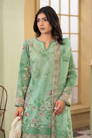Laurel Green 3 Piece Unstitched Premium Printed Lawn
