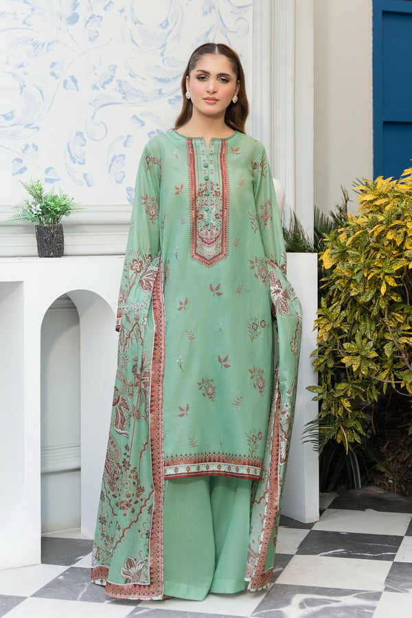 Laurel Green 3 Piece Unstitched Premium Printed Lawn Suit By Safa Noor Nigaah Collection Summer 2026