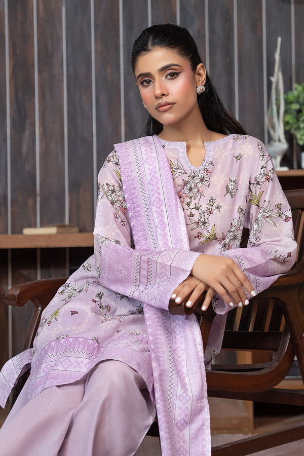 Light Lavender 3 Piece Unstitched Premium Printed Lawn Suit By Safa Noor Nigaah Collection Summer 2026
