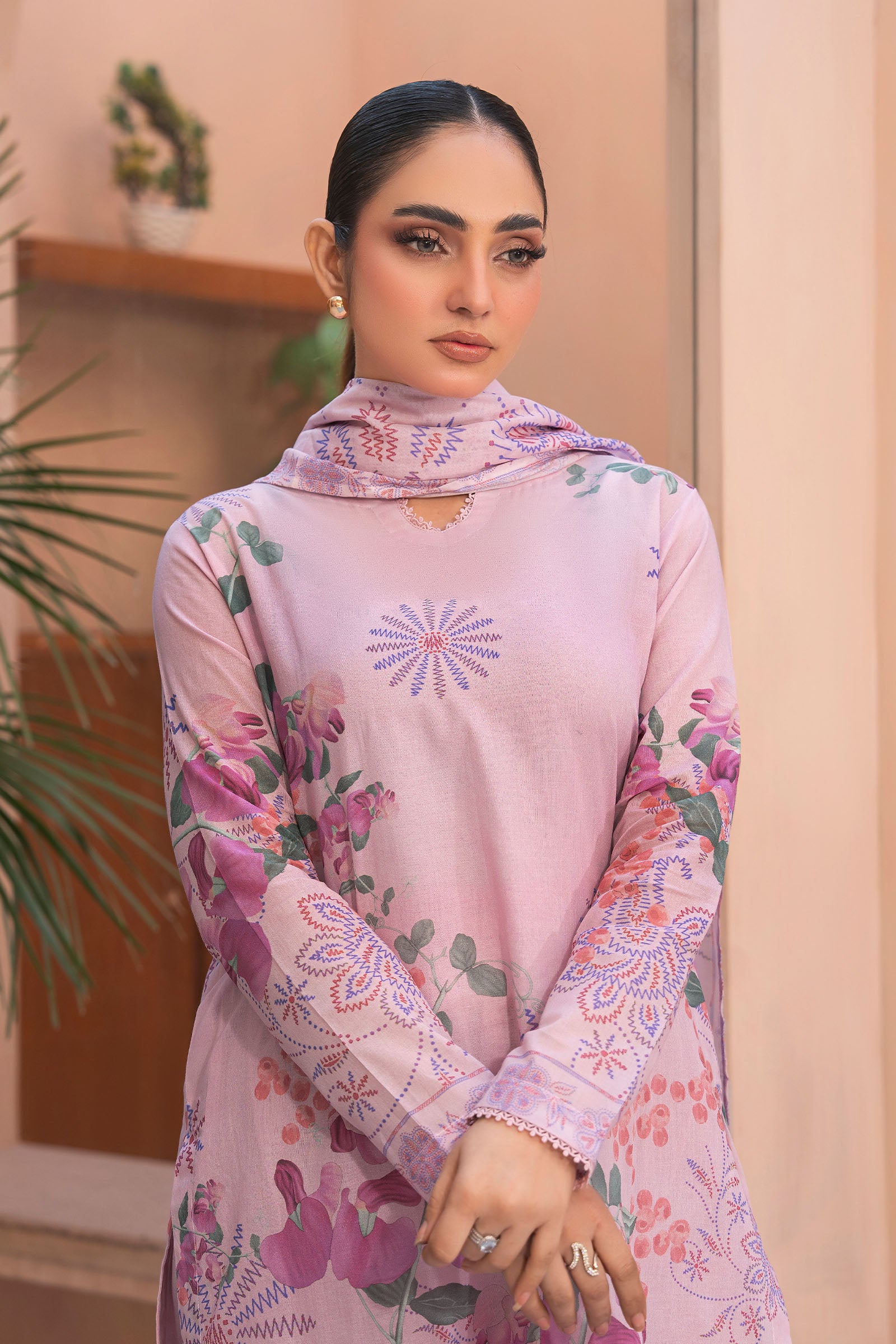 Light Pink 3 Piece Unstitched Premium Printed Lawn Suit By Safa Noor Summer 2026 Collection