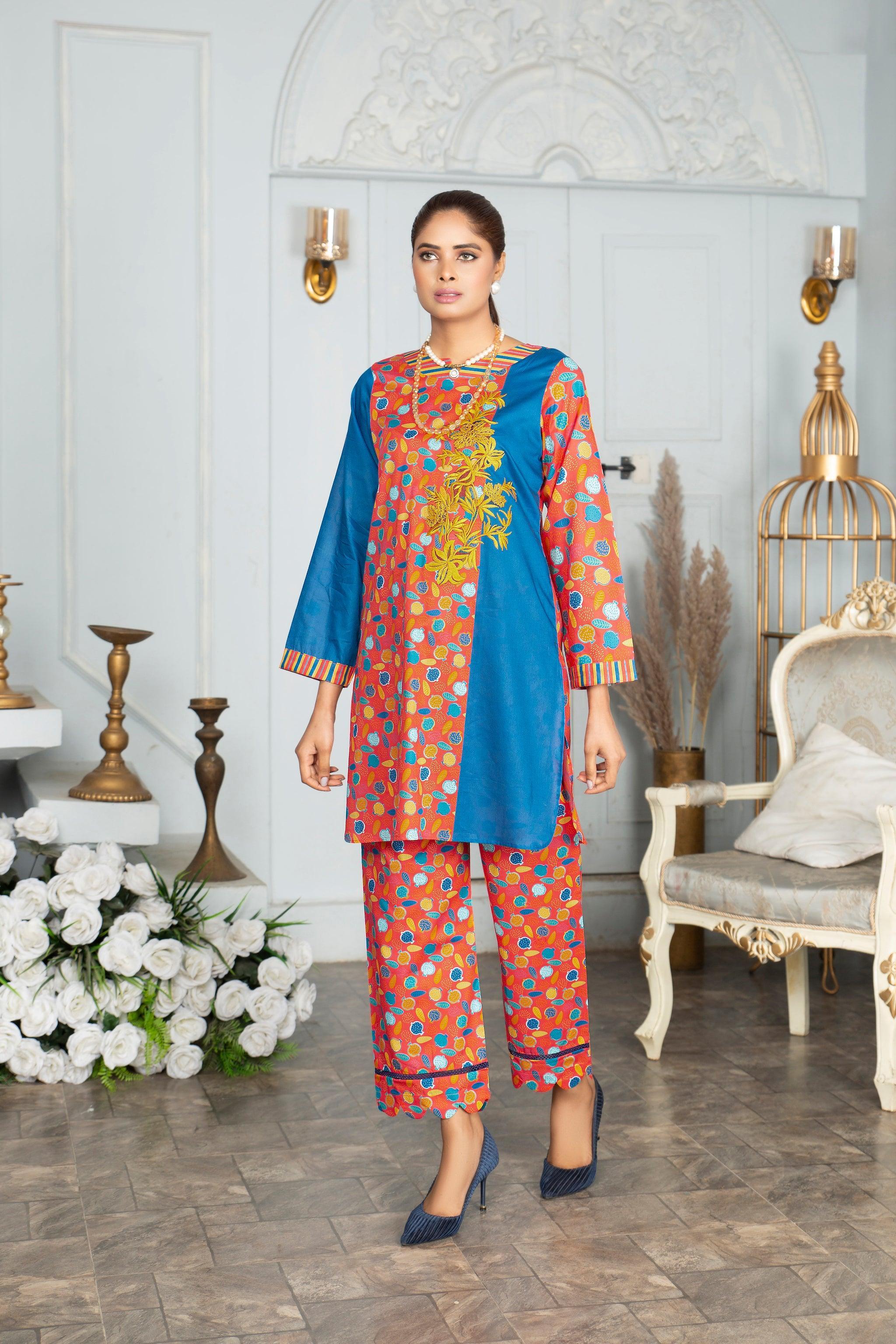 Multi 2 Piece Embroidered Lawn Unstitched - (Vol-16/07)2P-S-23-D-2 - SAFANOOR