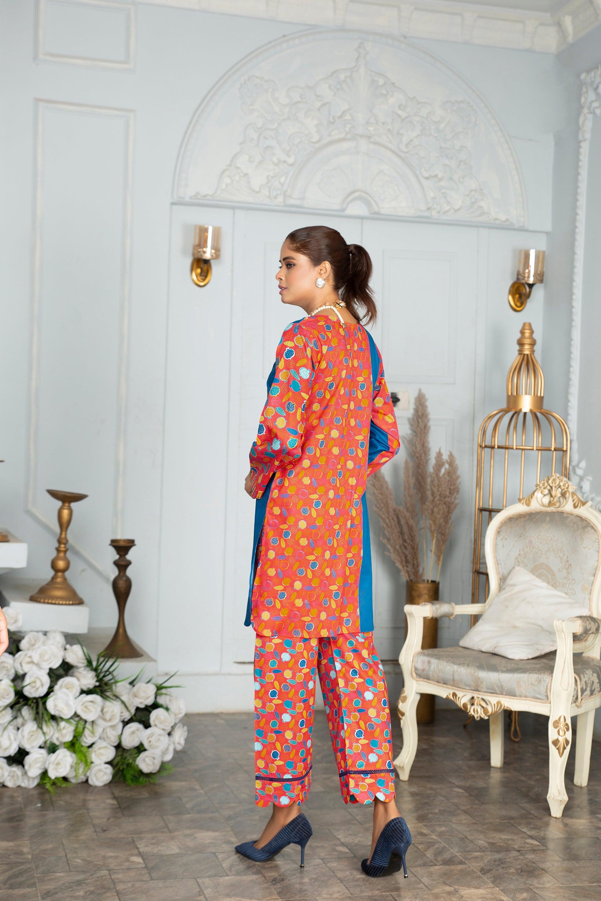 Multi 2 Piece Embroidered Lawn Unstitched - (Vol-16/07)2P-S-23-D-2 - SAFANOOR