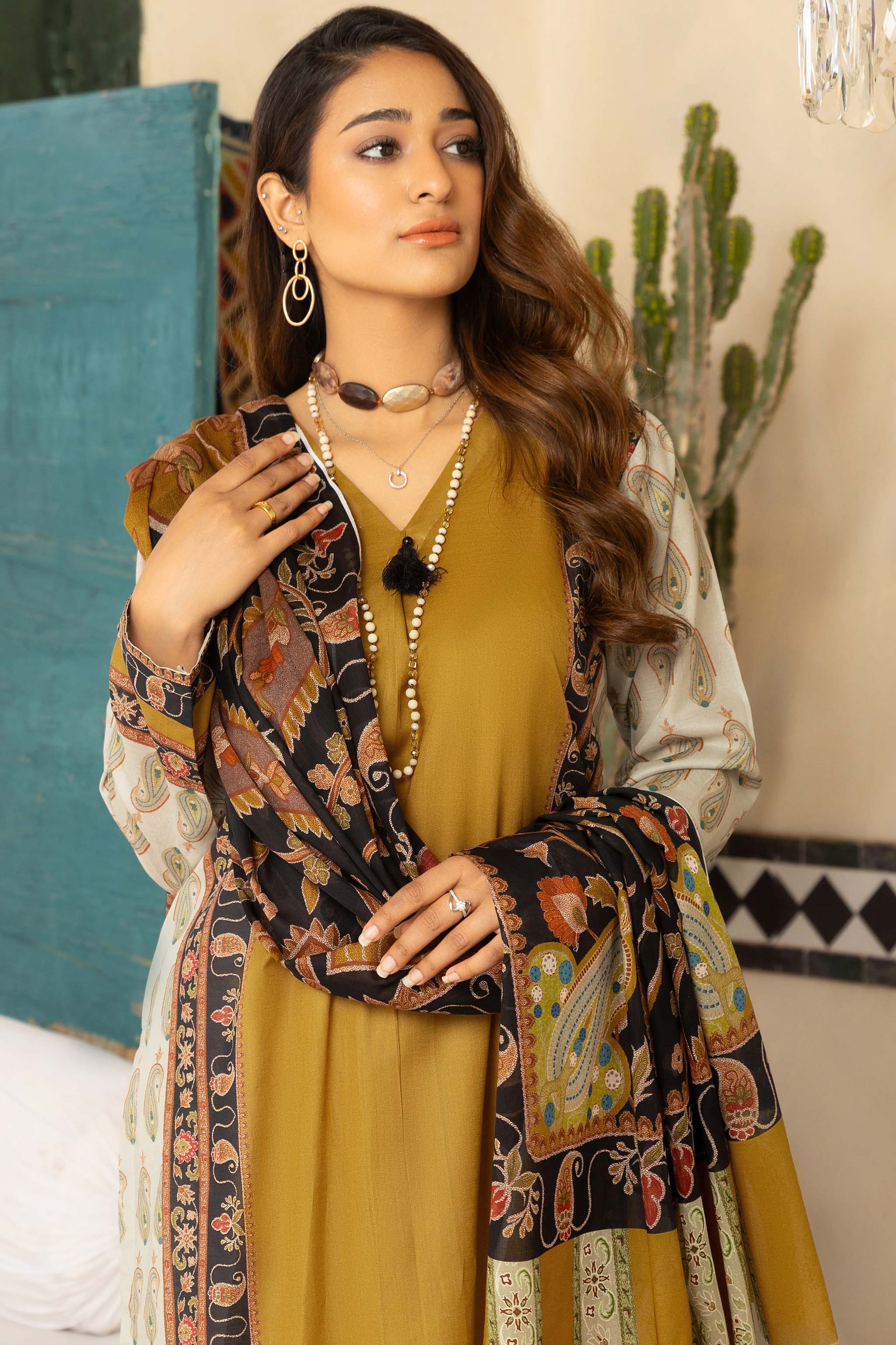 Mustard 3 Piece Unstitched Printed Lawn - (Vol-72/19)3P-S-24-D-7 - SAFANOOR