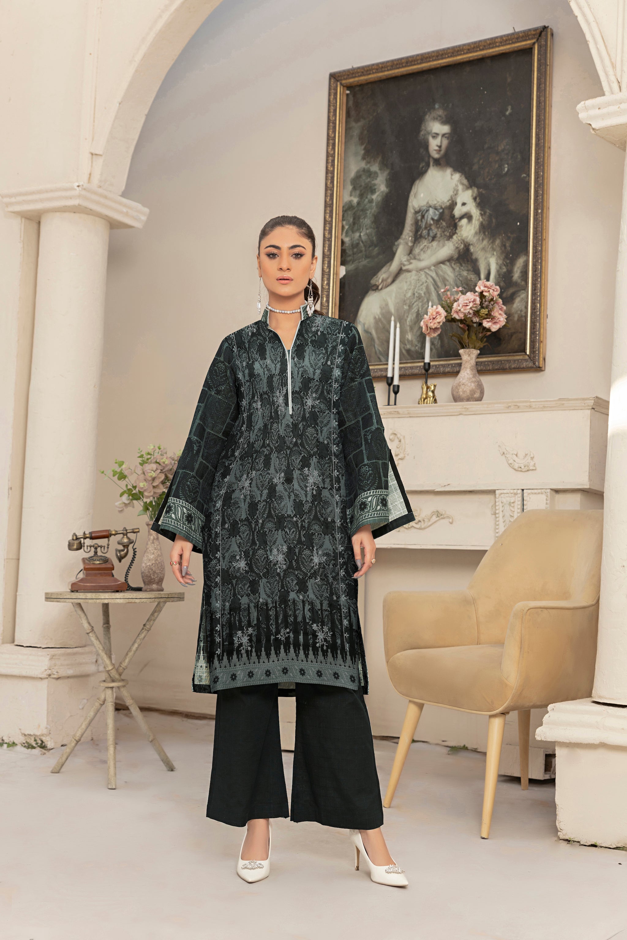 New arrivals winter 23 unstitched collection 2pcs digital printed embroidered khaddar and dyed khaddar trouser by safanoor