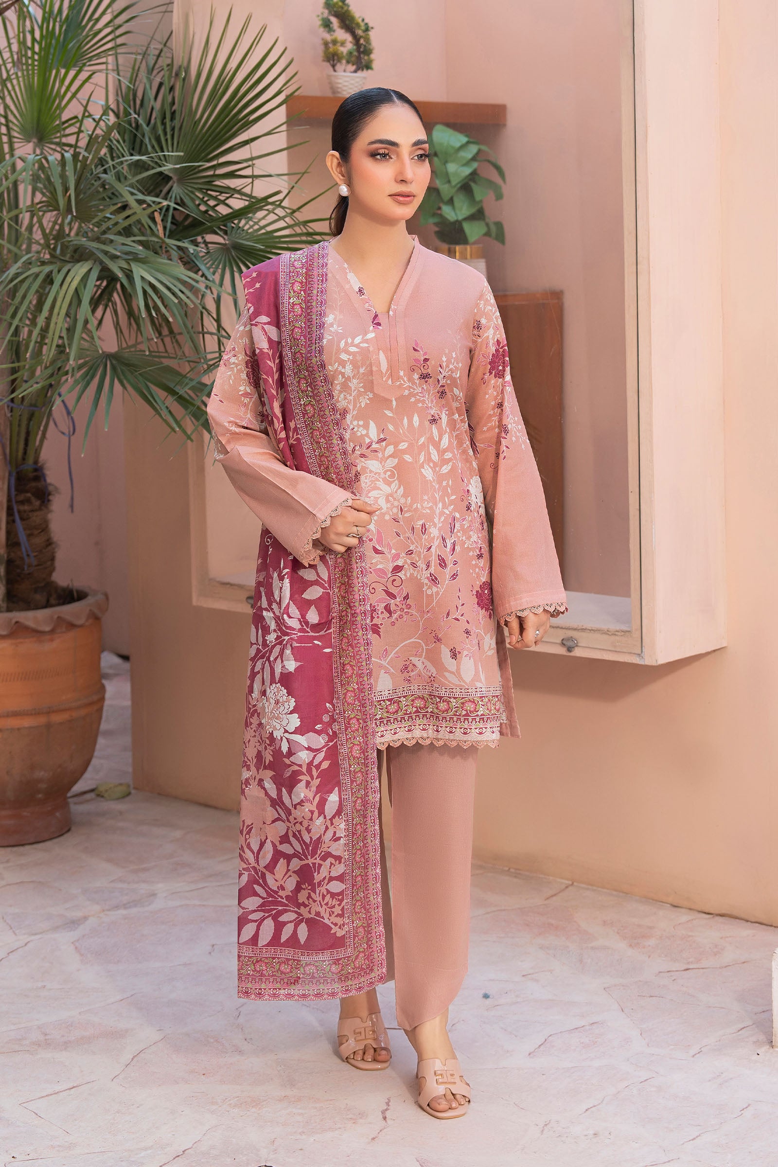 Pale Chestnut 3 Piece Unstitched Premium Printed Lawn Suit By Safa Noor Summer 2026 Collection