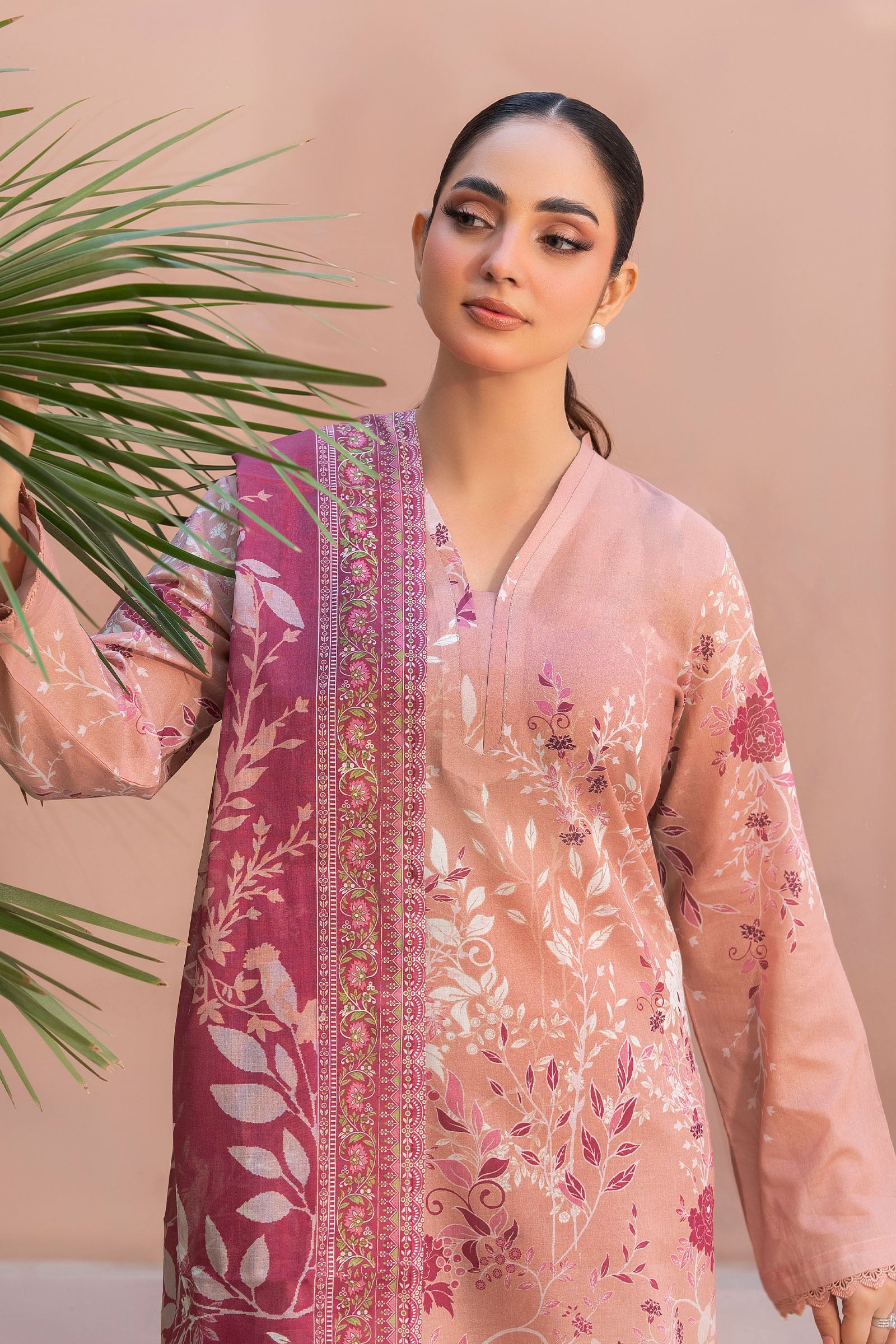 Pale Chestnut 3 Piece Unstitched Premium Printed Lawn Suit By Safa Noor Summer 2026 Collection